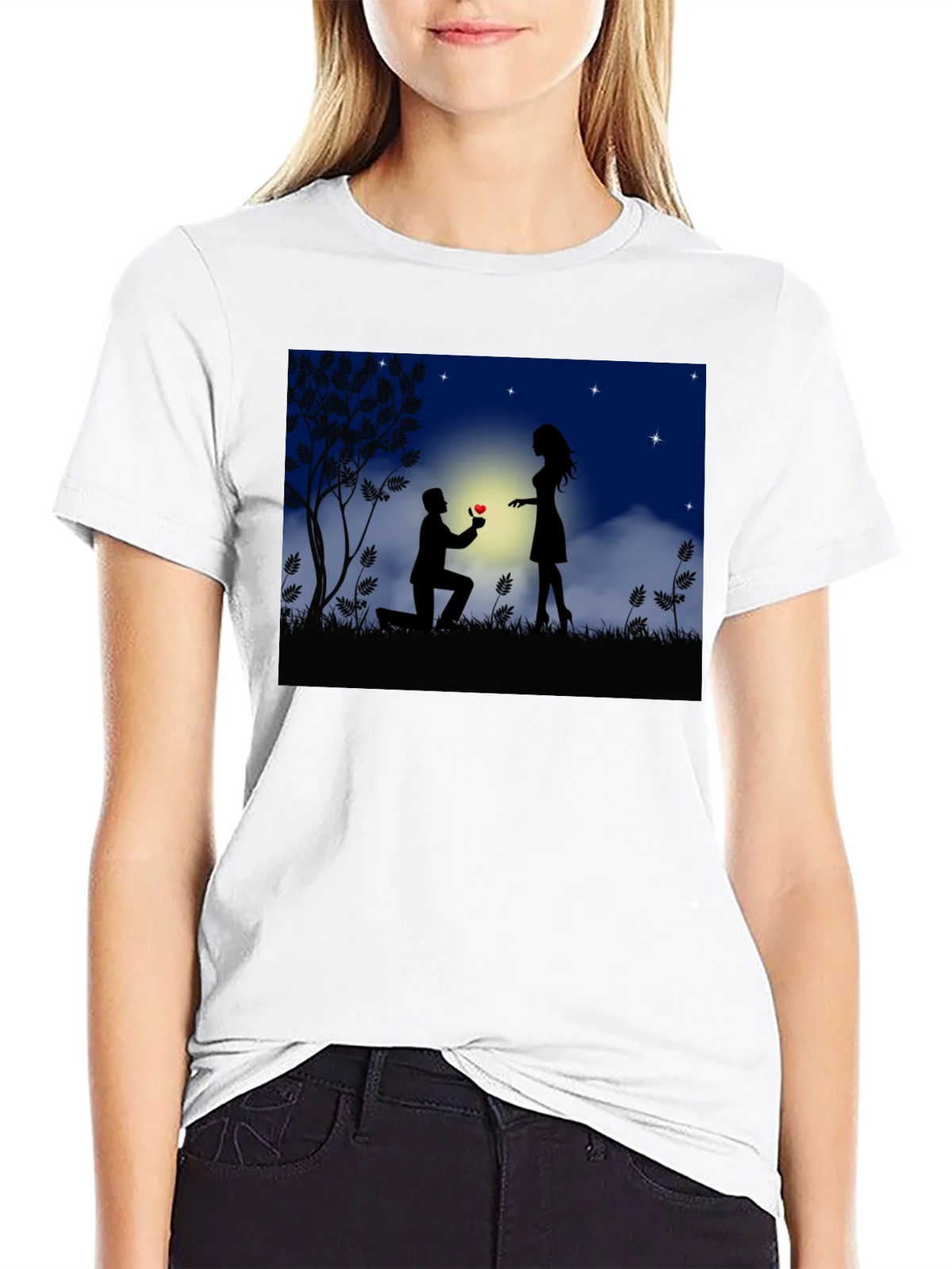 Romantic Proposal Graphic T-Shirt product image 8