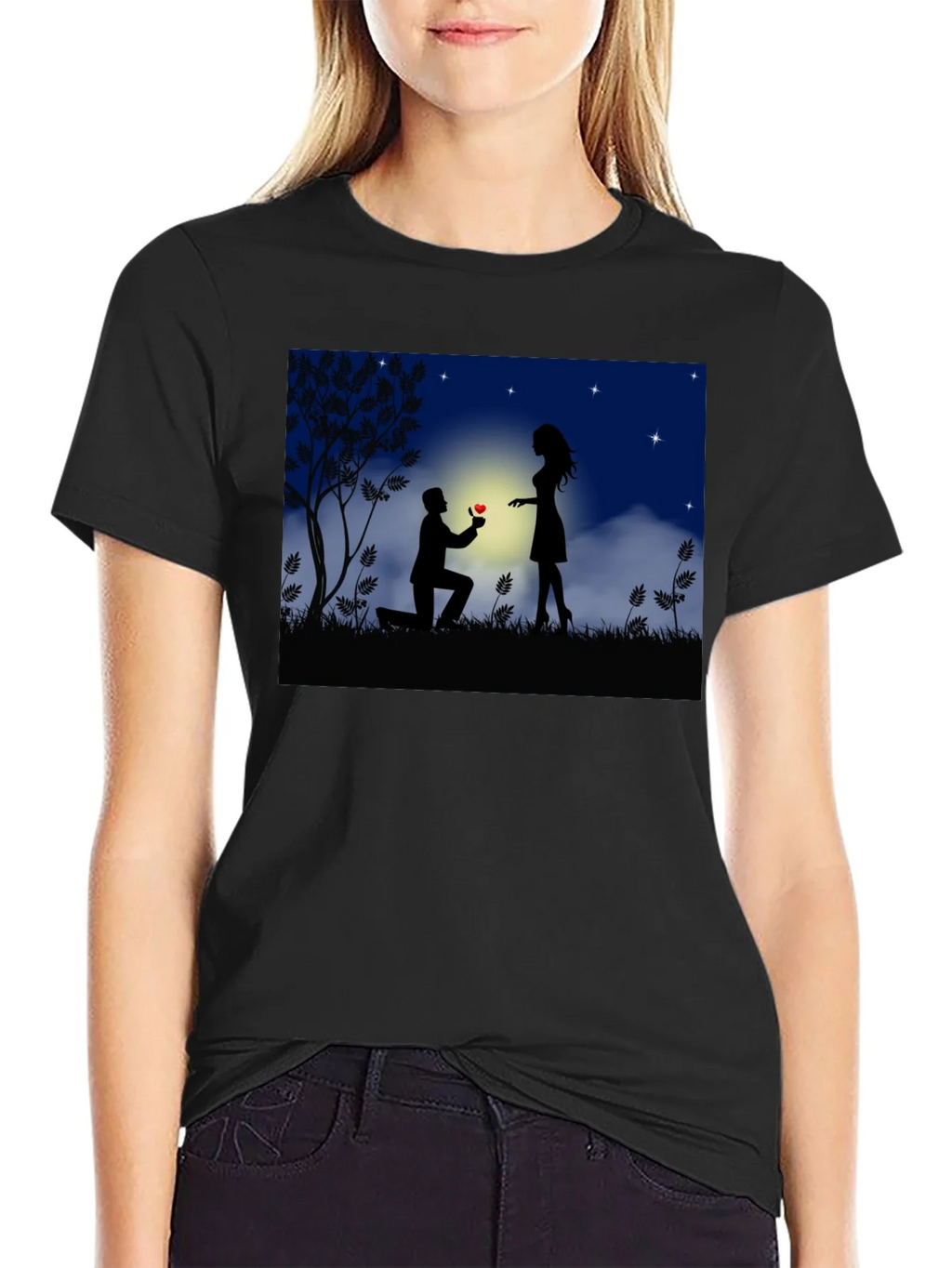 Romantic Proposal Graphic T-Shirt product image 2