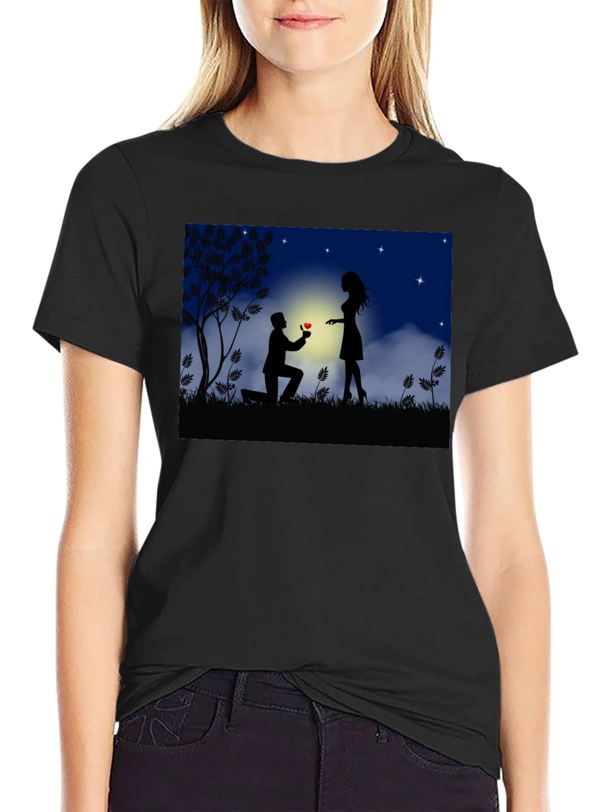 Romantic Proposal Graphic T-Shirt product image 2