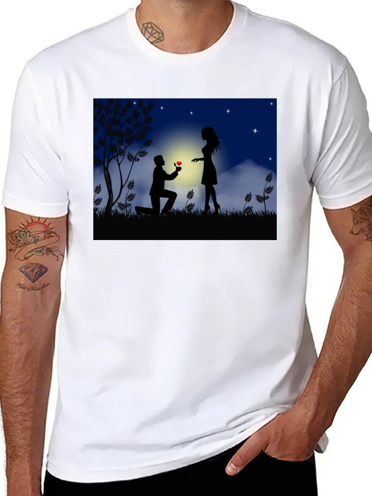 Romantic Proposal Graphic T-Shirt product image 7