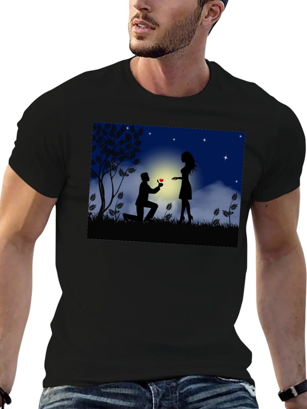 Romantic Proposal Graphic T-Shirt product image 6