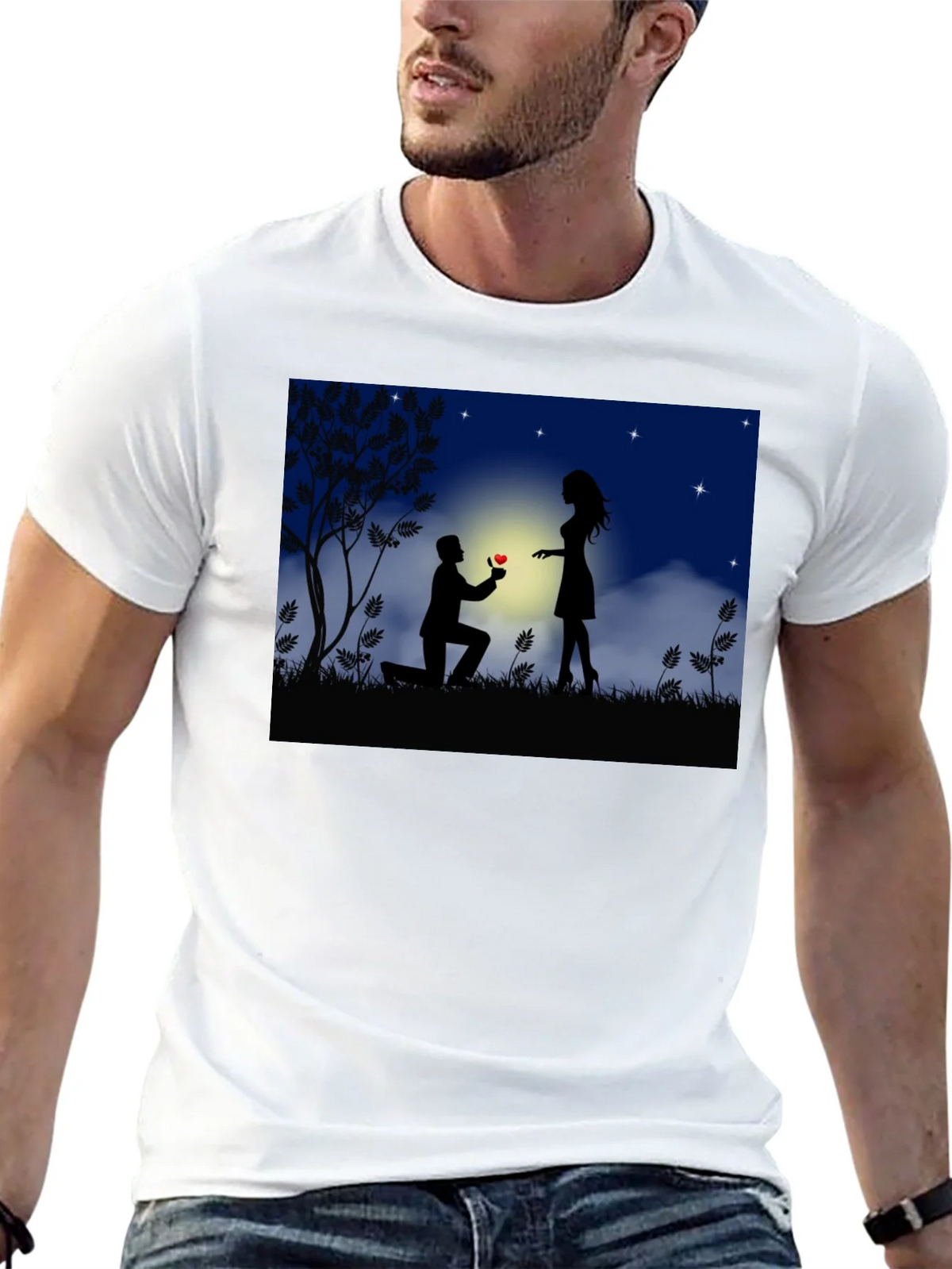 Romantic Proposal Graphic T-Shirt product image 12