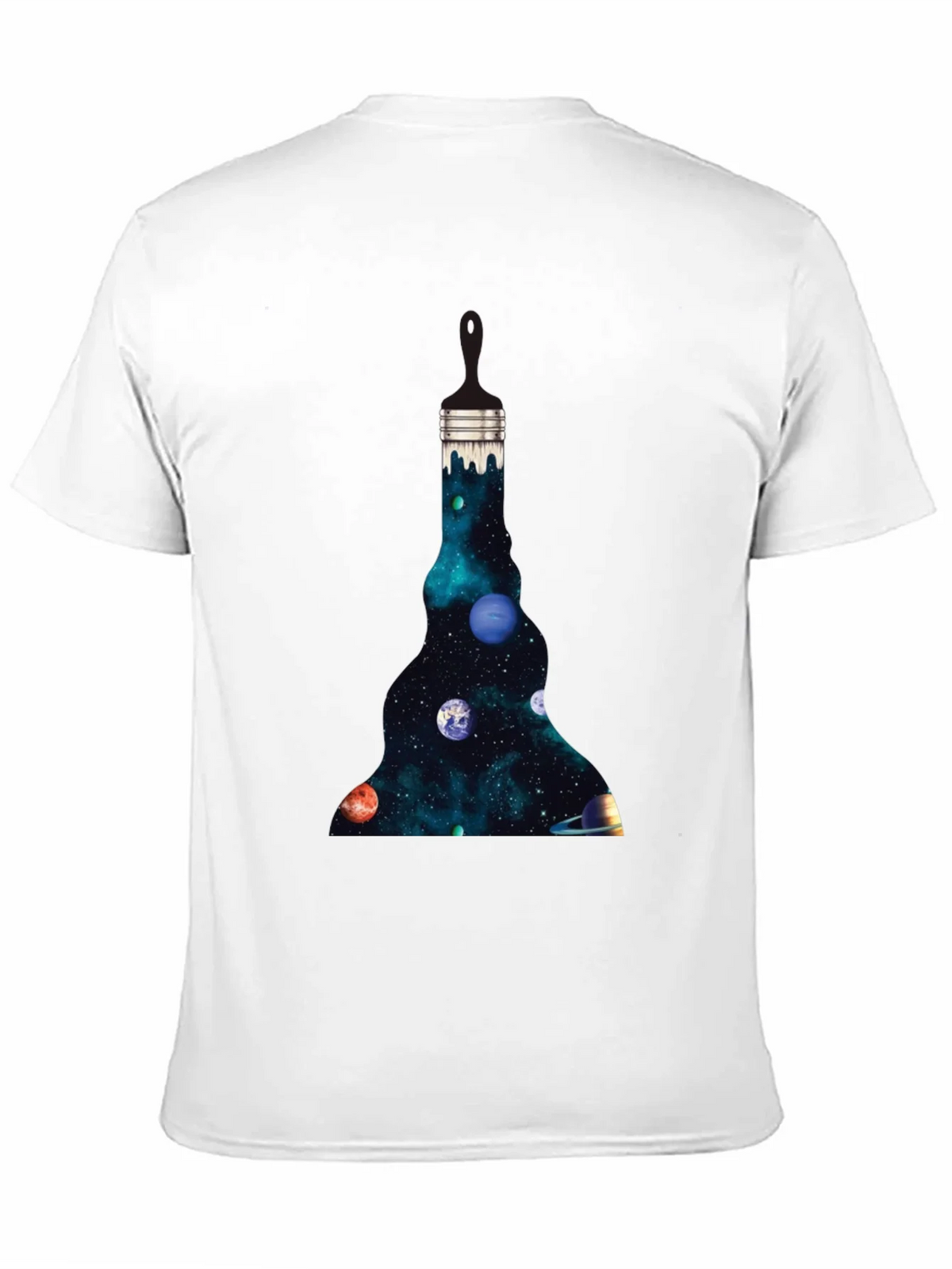 Galaxy Paintbrush Mens Black Graphic T-Shirt product image 7