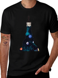 Galaxy Paintbrush Mens Black Graphic T-Shirt product image 1