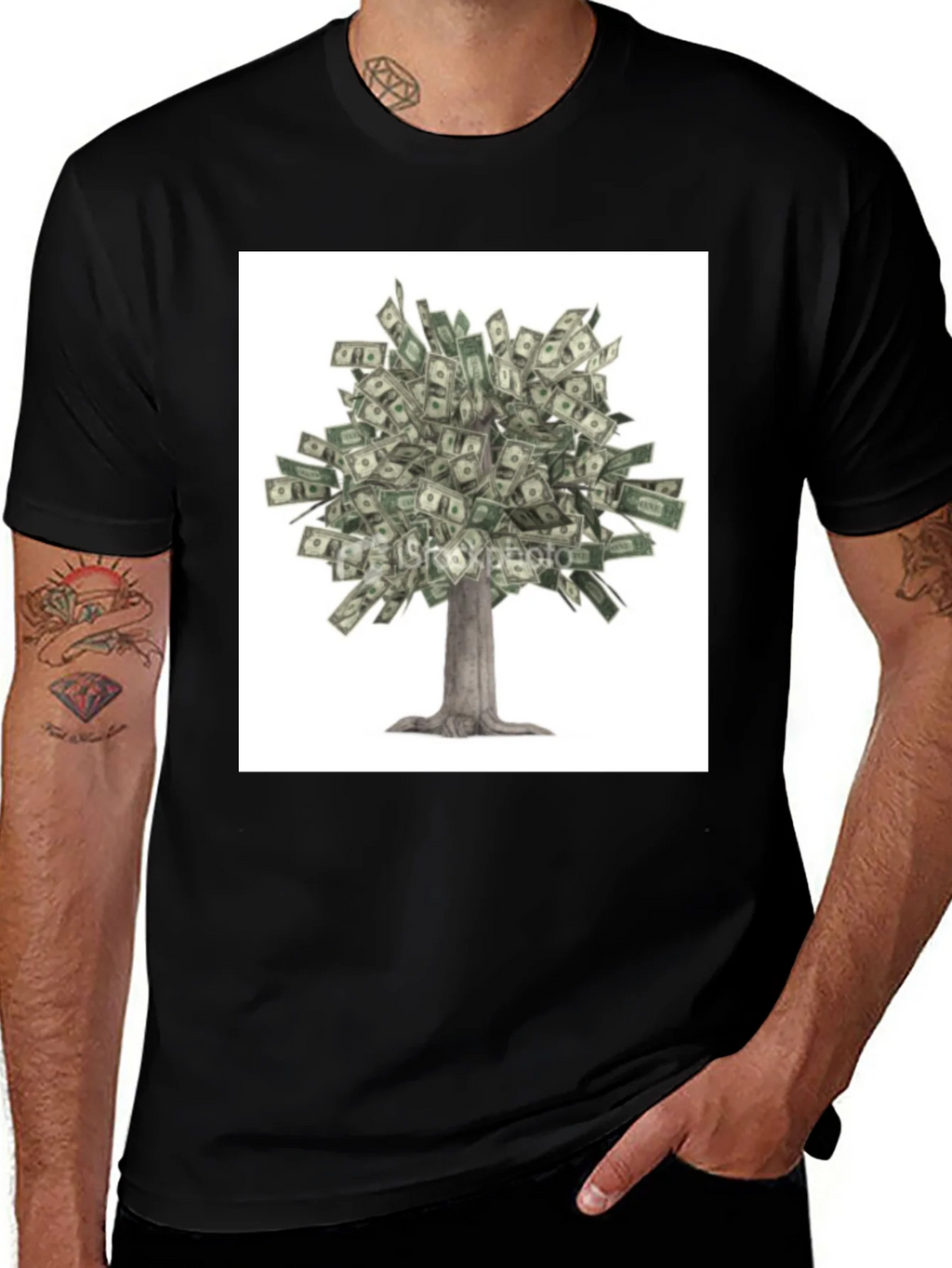 Money Tree Graphic Tee - Unisex Black T-Shirt product image 1