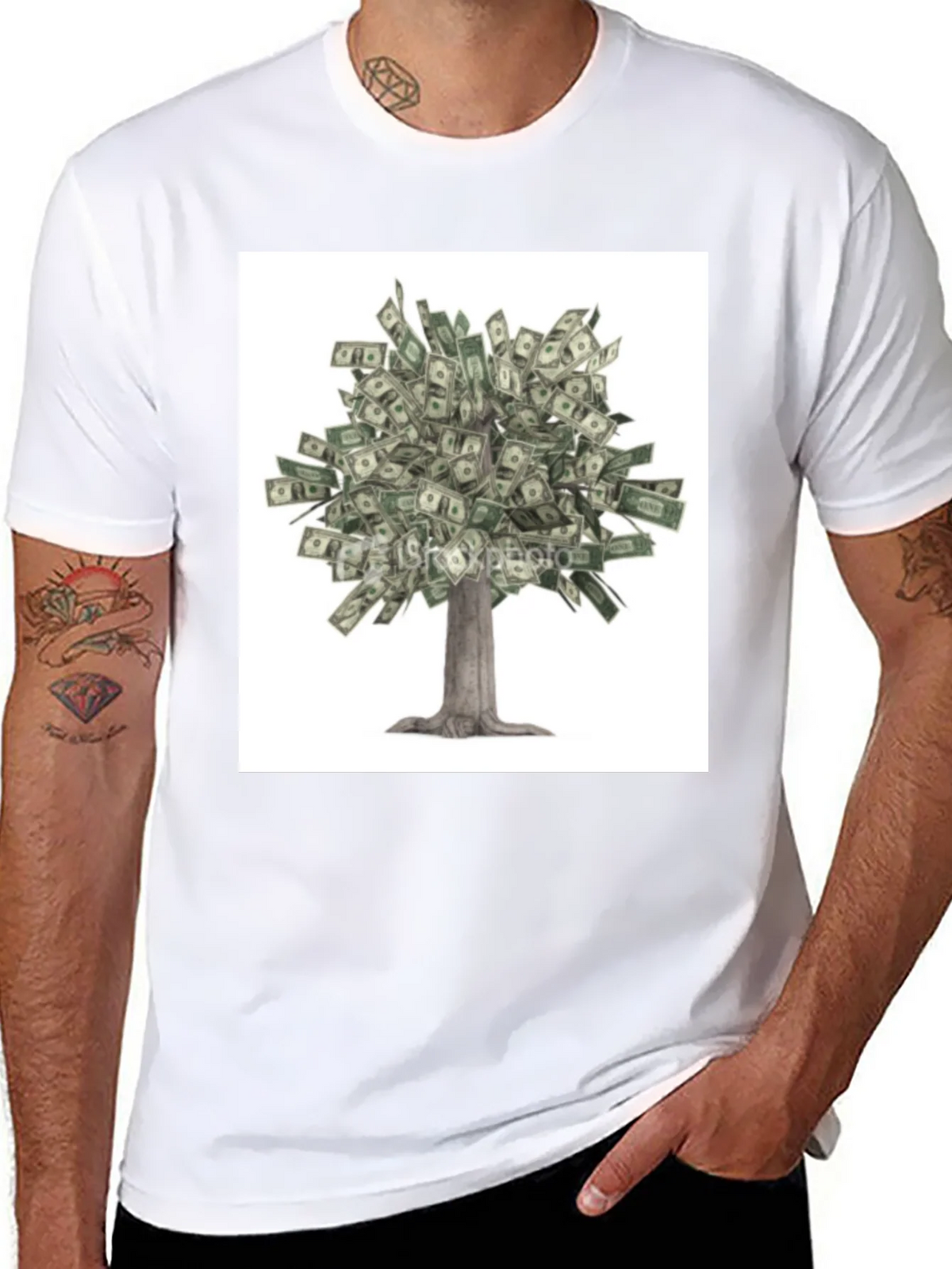 Money Tree Graphic Tee - Unisex Black T-Shirt product image 7