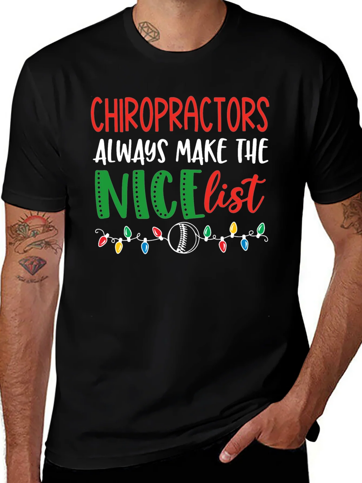 Chiropractors Nice List Christmas T-Shirt product image 1