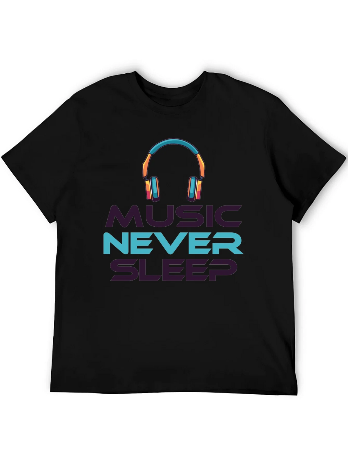 Music Never Sleeps Black Graphic Tee product image 5