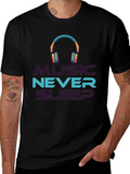 Music Never Sleeps Black Graphic Tee product image 1