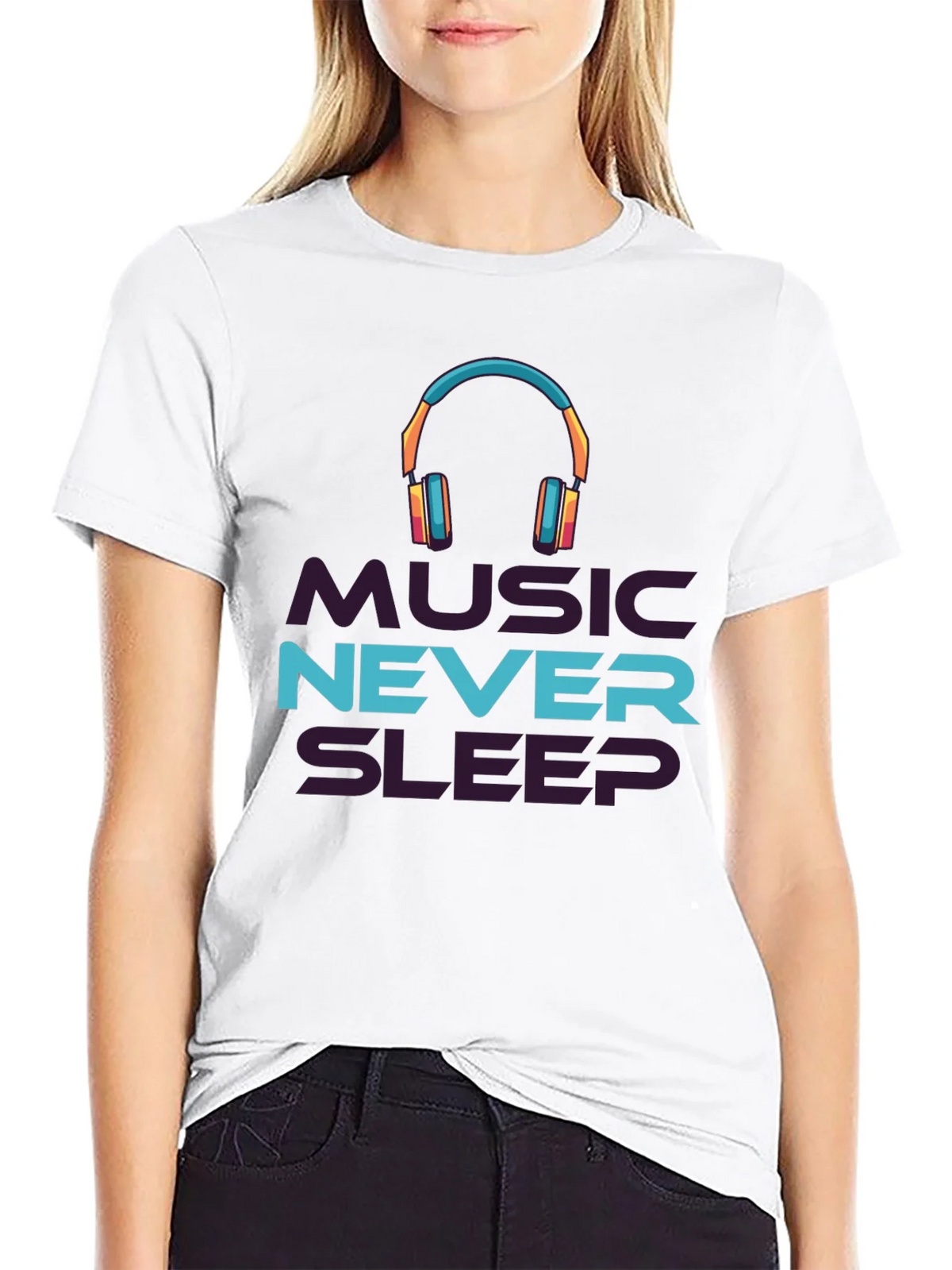 Music Never Sleeps Black Graphic Tee product image 8