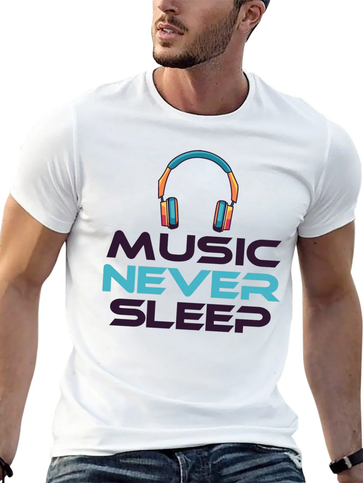 Music Never Sleeps Black Graphic Tee product image 12