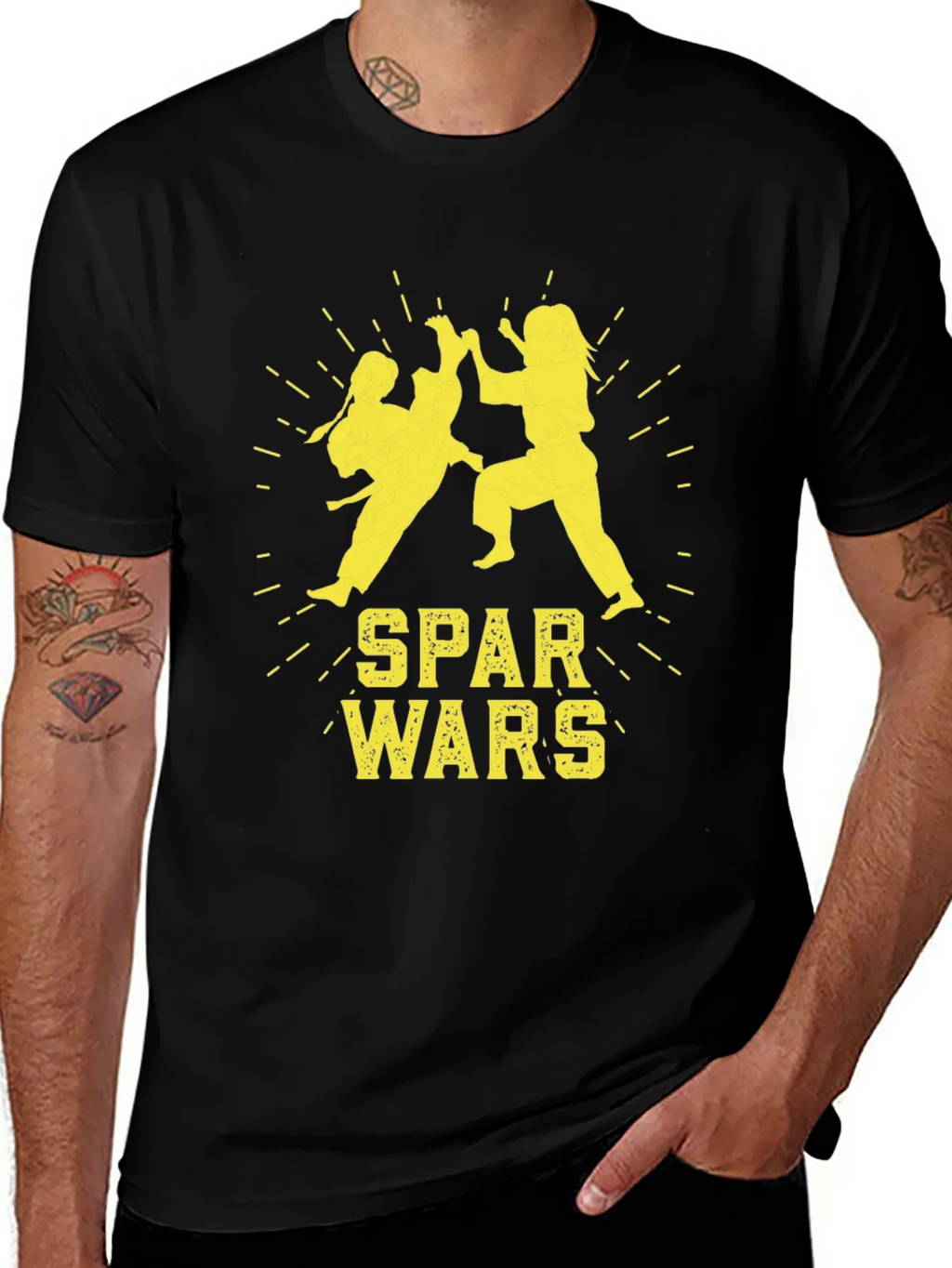 Spar Wars Black T-Shirt - Martial Arts Combat Tee product image 1
