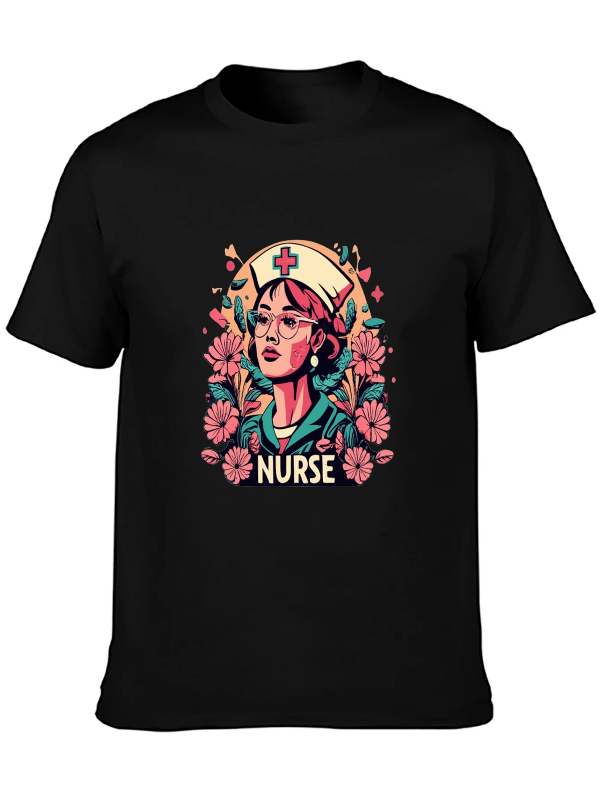 Nurse Floral Graphic T-Shirt - Unisex Style product image 2