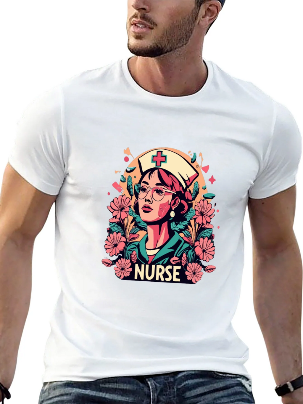 Nurse Floral Graphic T-Shirt - Unisex Style product image 9