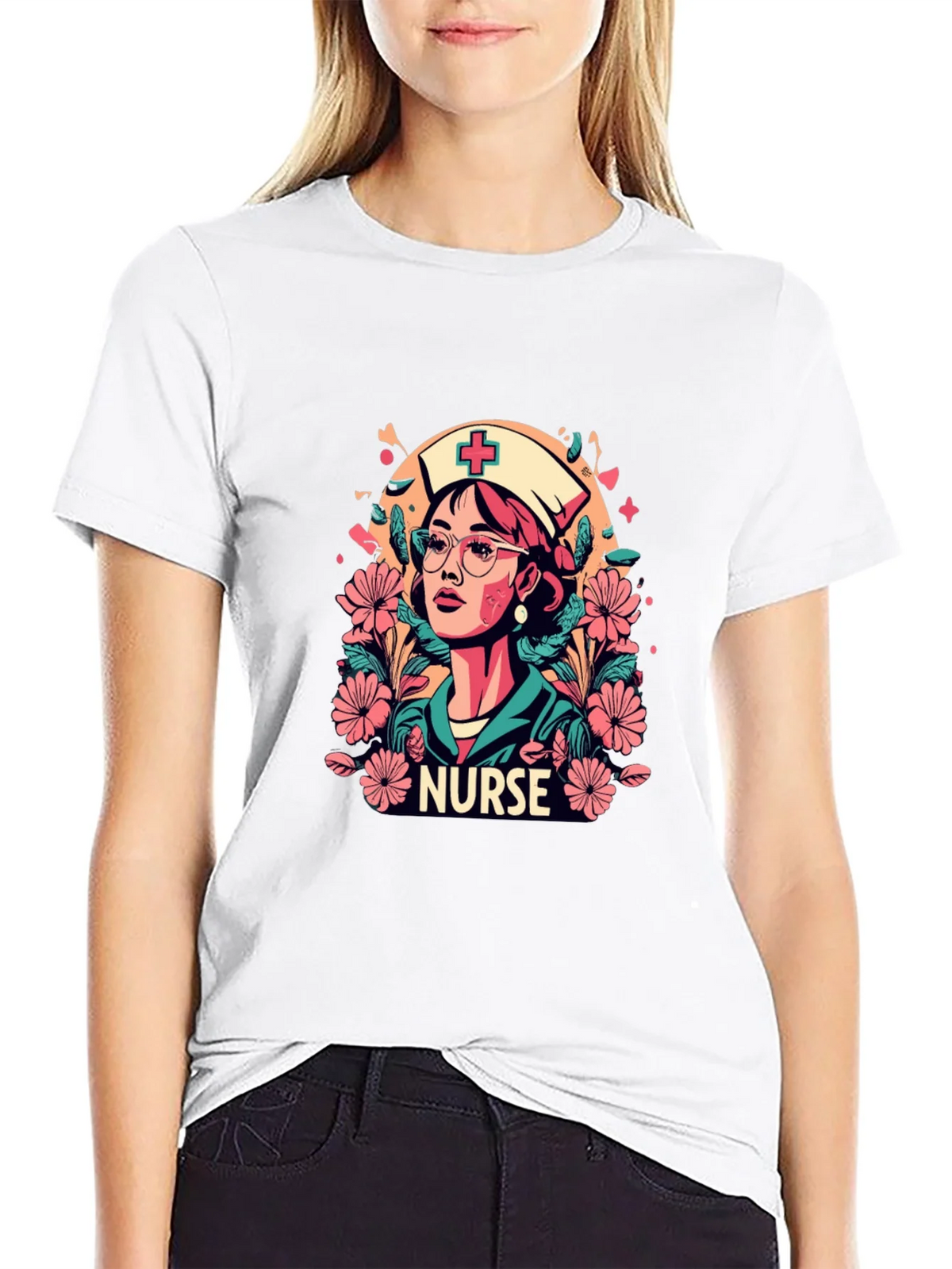 Nurse Floral Graphic T-Shirt - Unisex Style product image 6