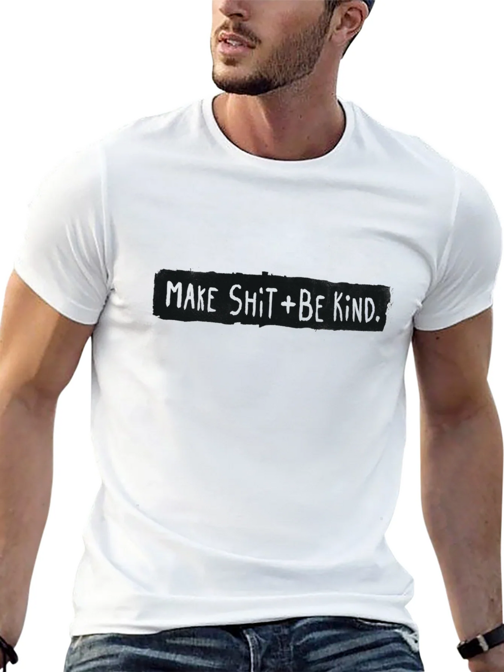 Black T-Shirt with Distressed Graphic product image 12
