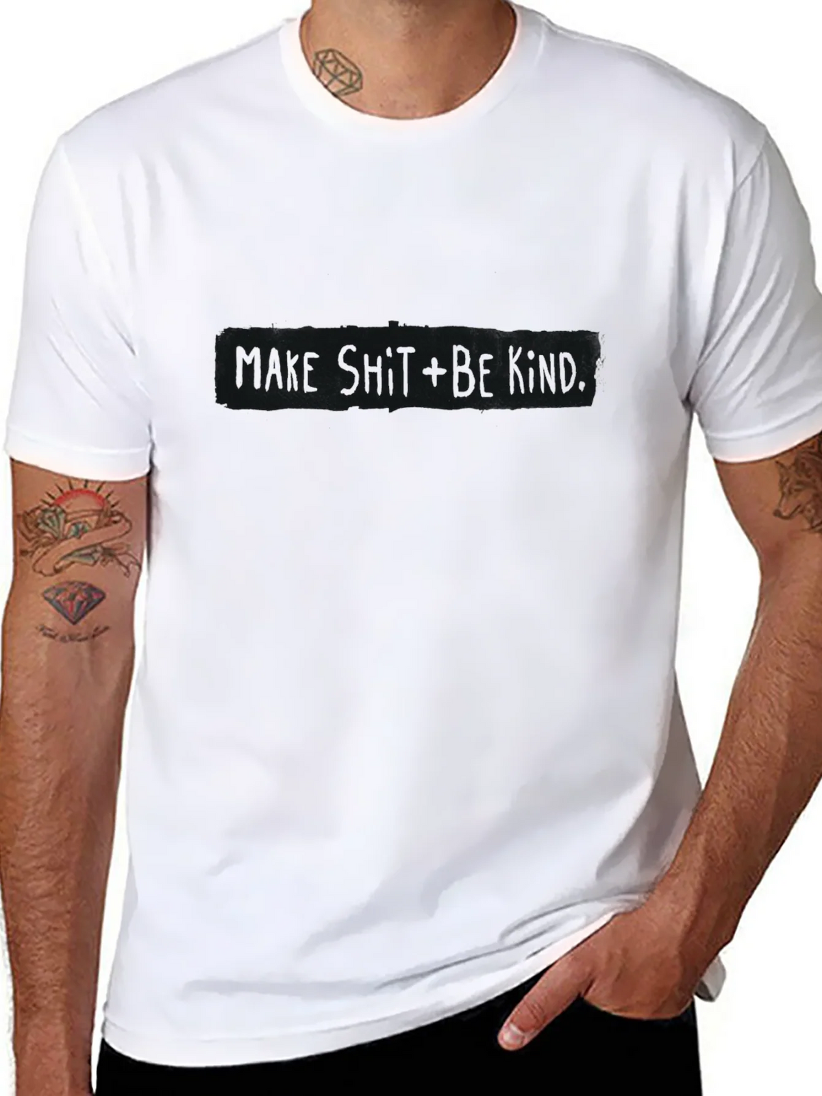 Black T-Shirt with Distressed Graphic product image 7