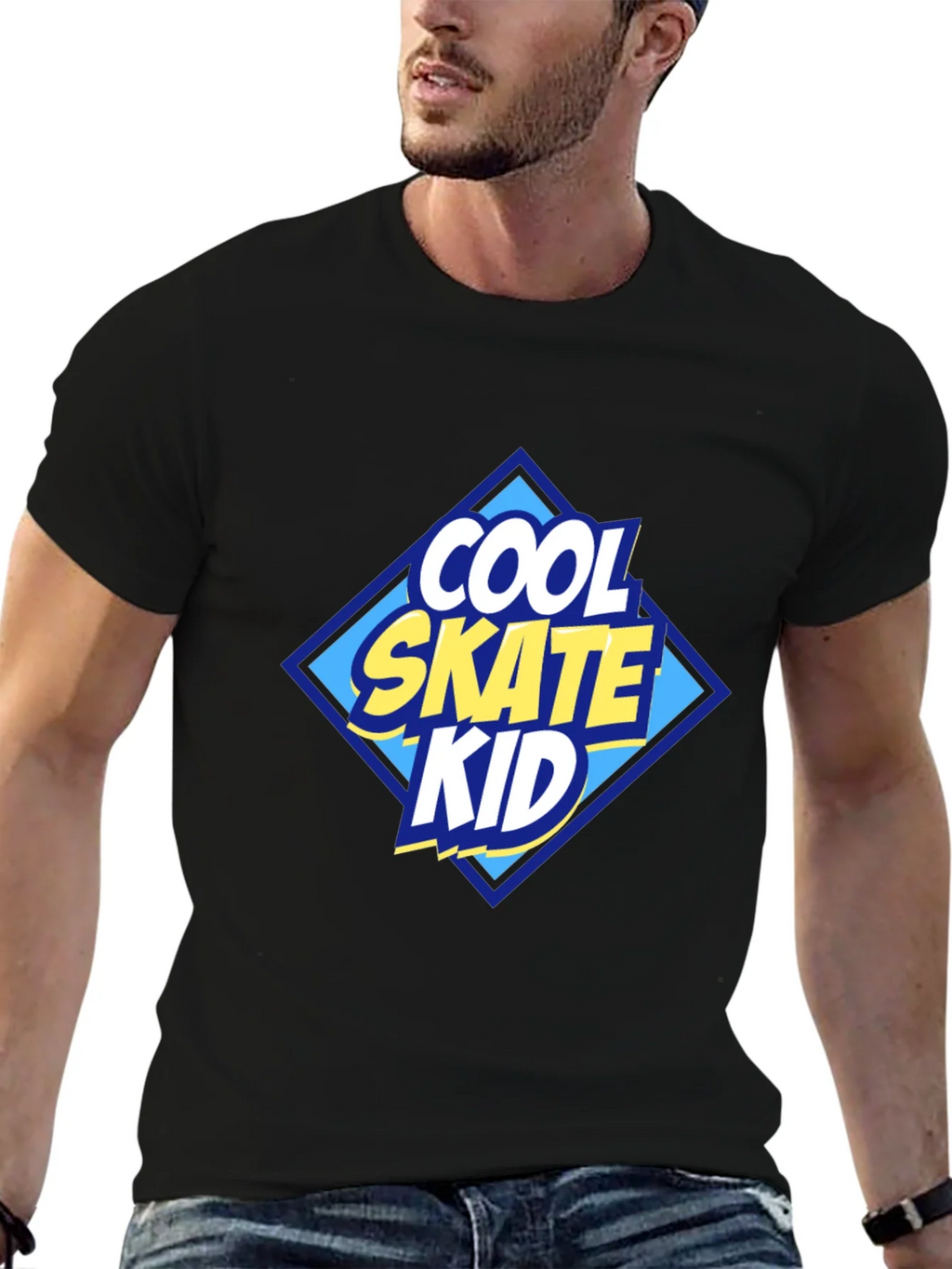 Cool Skate Kid Graphic T-Shirt - Black product image 6