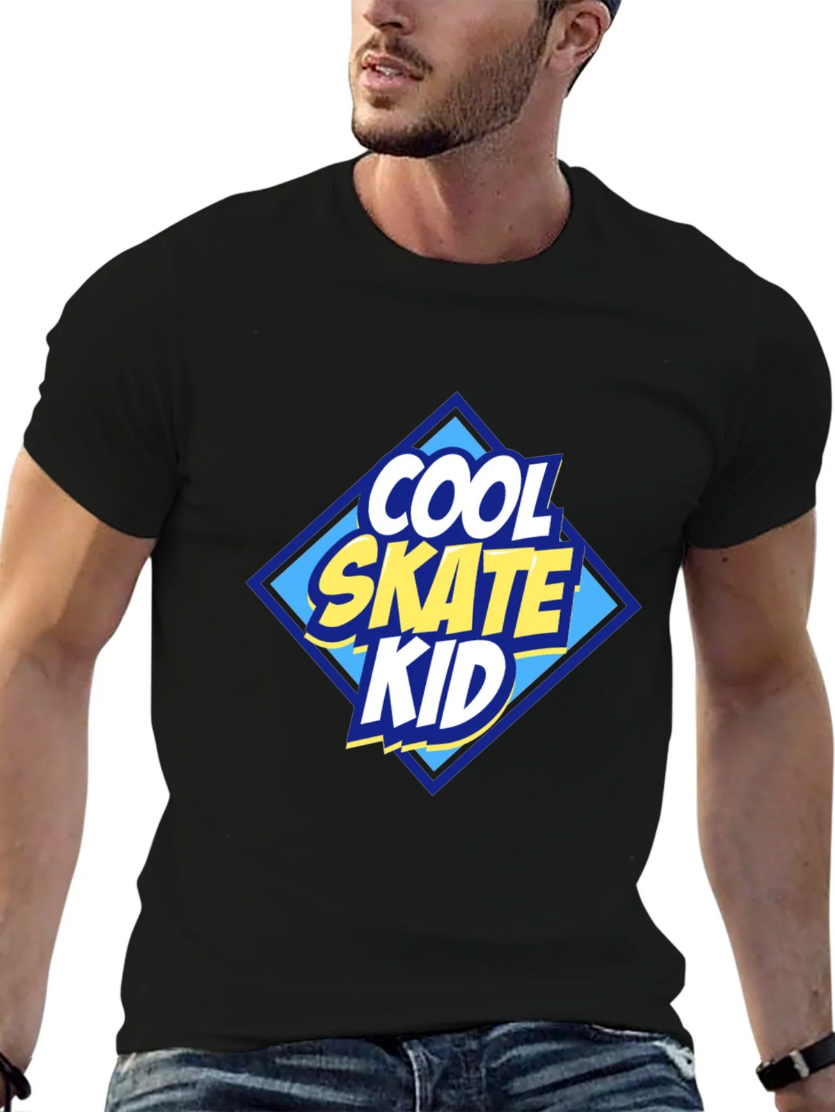 Cool Skate Kid Graphic T-Shirt - Black product image 6