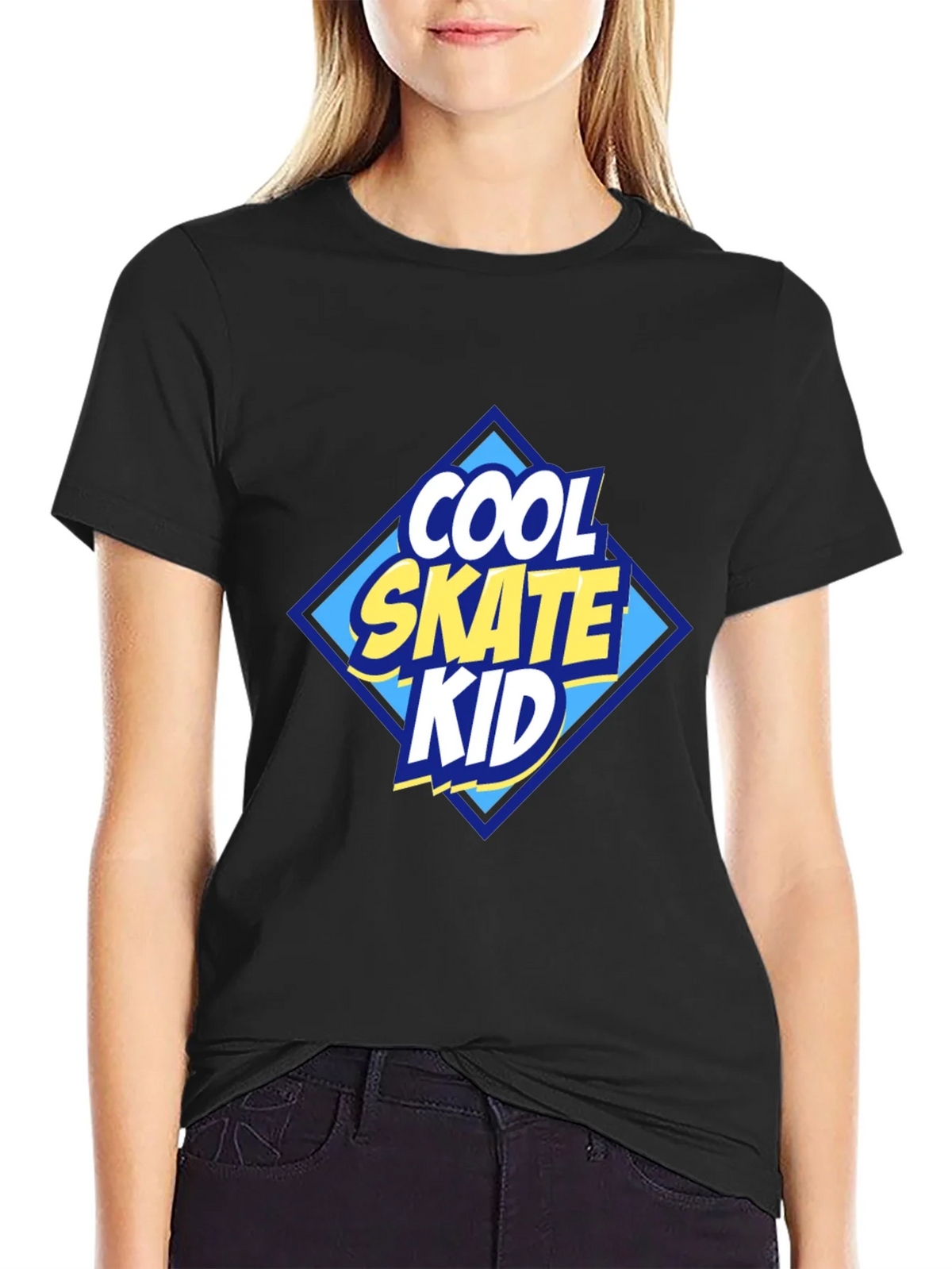 Cool Skate Kid Graphic T-Shirt - Black product image 2
