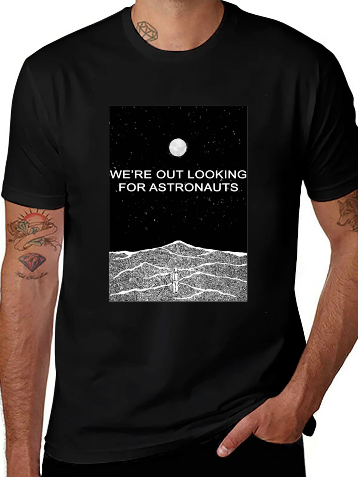 Astronaut Graphic Tee - Were Out Looking For Astronauts product image 1
