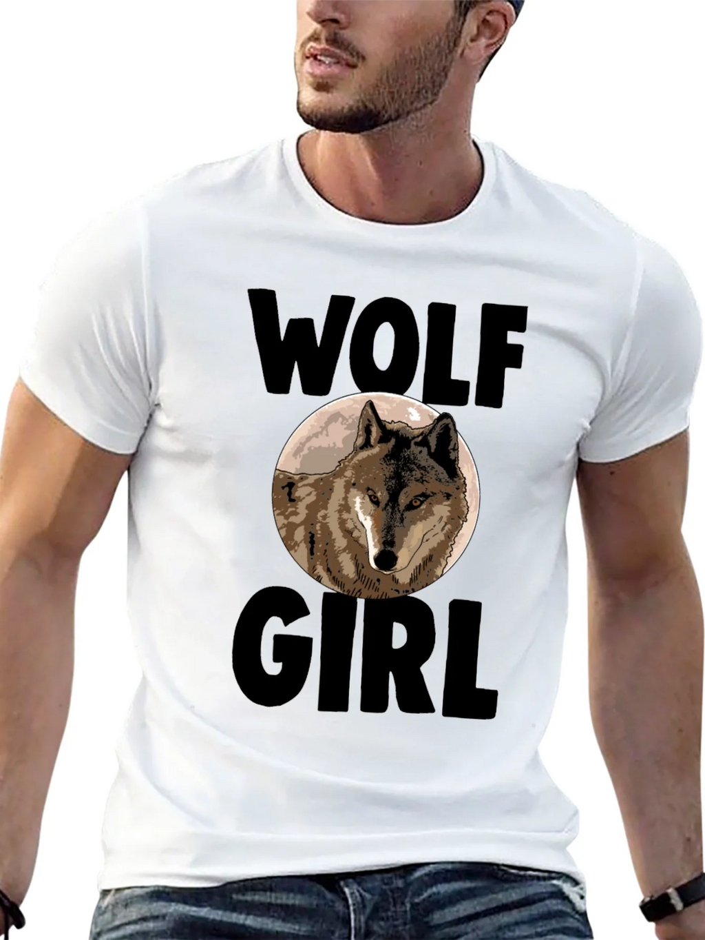 Wolf Girl Graphic Tee - Black Cotton Blend product image 8