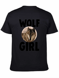 Wolf Girl Graphic Tee - Black Cotton Blend product image 1