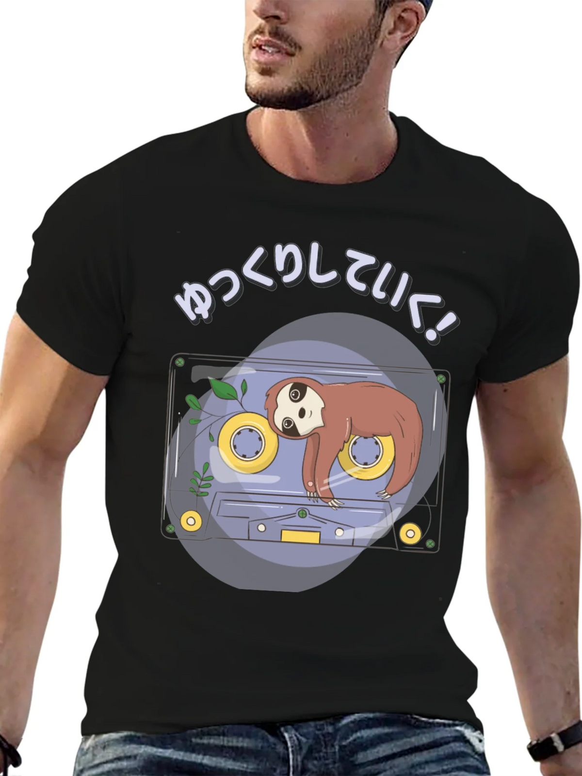 Sloth Tape Cassette T-Shirt - Relaxing Aesthetic product image 6