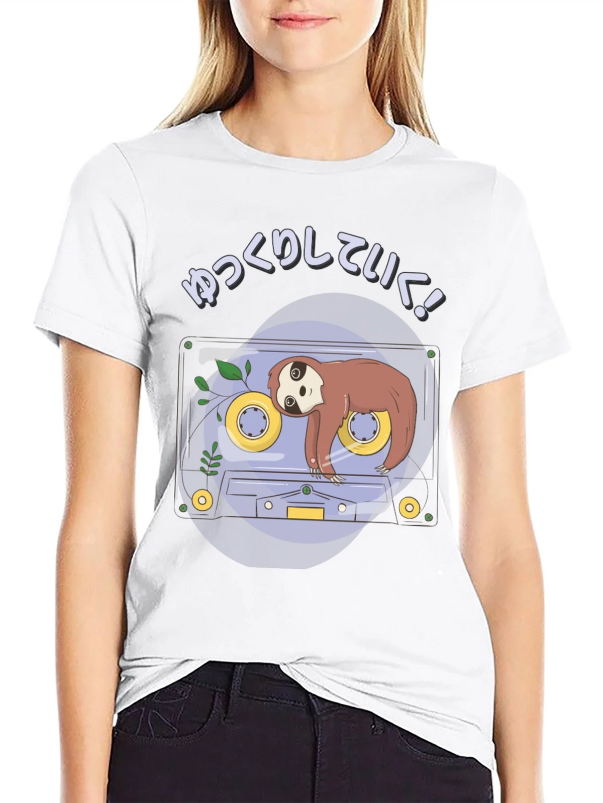 Sloth Tape Cassette T-Shirt - Relaxing Aesthetic product image 8