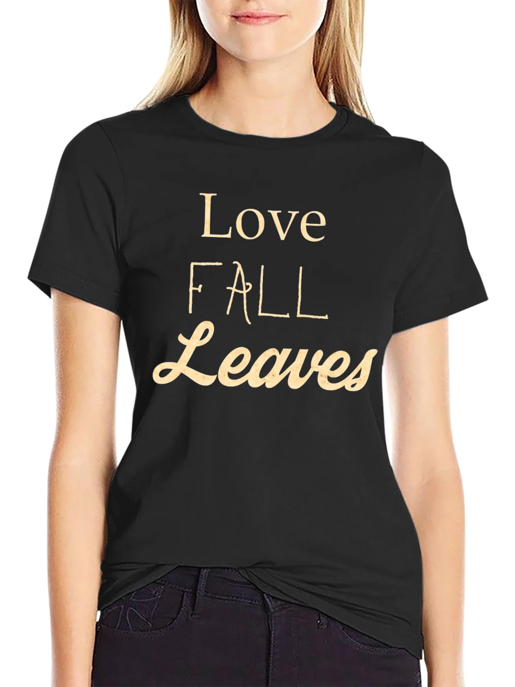 Love Fall Leaves Graphic Tee - Black T-Shirt product image 2