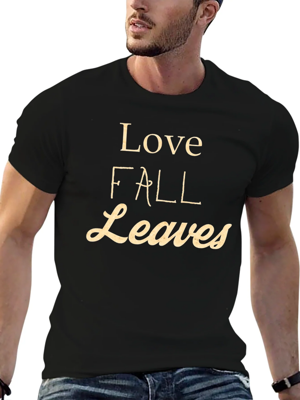 Love Fall Leaves Graphic Tee - Black T-Shirt product image 6