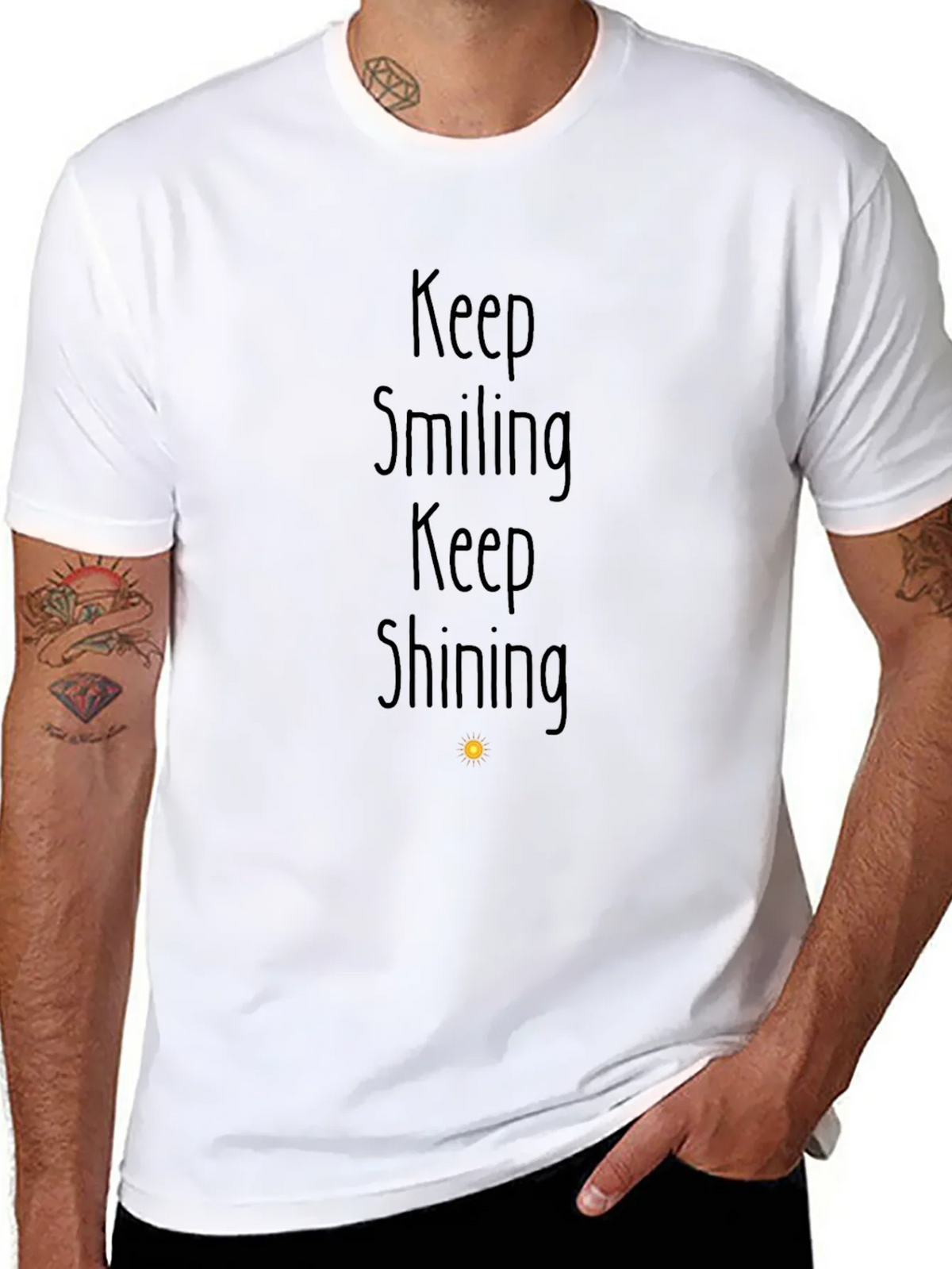 Keep Smiling Graphic Tee - Black Inspirational product image 7